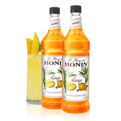 Monin mango syrup front packaging showing brand and tropical benefit