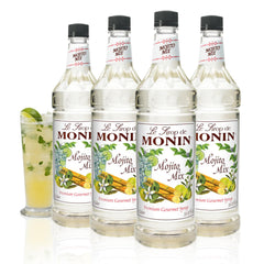 Monin Mojito Mix bottle front showing label and volume for easy identification and consistent pours