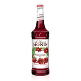 Monin pomegranate syrup front bottle showing brand and deep red color benefit