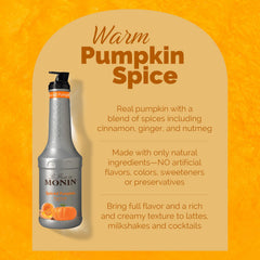 Barista pouring Monin Spiced Pumpkin Purée into latte for consistent flavor