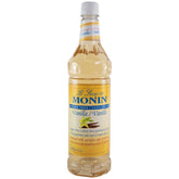 Monin sugar free vanilla bottle front showing label and size benefit