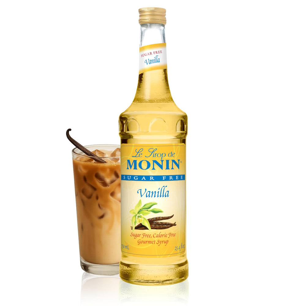 Monin bottle front packaging showing product and volume benefit