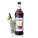 Monin ube blend front bottle showing vibrant purple and brand identity for vivid drinks