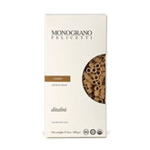 Monograno Felicetti front packaging showing organic farro ditalini benefit convenience