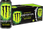 Monster Nitro Super Dry front can showing branding and strength benefit