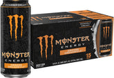 Monster can front view showing orange-vanilla label and bold branding for quick recognition and appeal