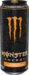 Hand holding a 16 oz Monster can to show size and portability for on-the-go energy