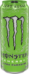 Monster Ultra Paradise close-up label detail highlighting flavor notes and benefits