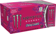 Monster Ultra Punk Punch close-up of can label highlighting design and zero sugar benefit