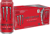 Monster Ultra Red front can showing label and serving size, highlighting bold flavor