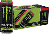 Monster Zero Sugar Strawberry Shot front can showing branding and green can, energizing boost