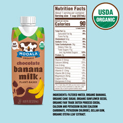 Mooala creamy chocolate bananamilk close-up texture highlighting real banana and cocoa