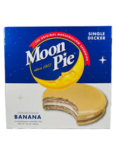 Moon Pie banana front packaging showing 12-count box and portability