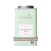 Moonstruck front tin showing branding and mint chocolate cocoa, clear gifting appeal