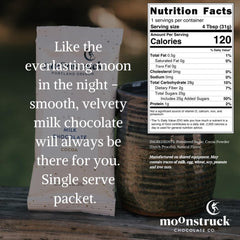 Moonstruck packet close-up displaying branding and easy-tear top convenience