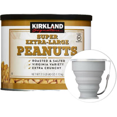 MORALZA Kirkland peanuts front packaging showing weight and branding, ready to snack