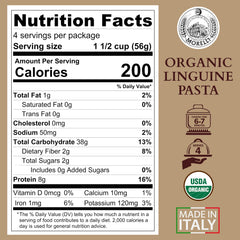 Close-up of Morelli linguine texture highlighting firm, sauce-friendly surface and organic wheat benefit