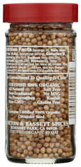 Morton & Bassett open jar with whole coriander seeds close-up highlighting texture and aroma