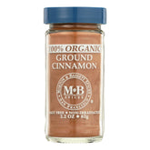 Morton & Bassett front packaging showing organic ground cinnamon and clear labeling benefit: quick pantry identification