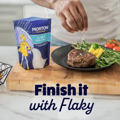 Morton flaky sea salt atop baked cookies adding sweet-savory contrast and visual appeal