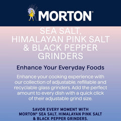 Morton grinder next to hand showing size and easy countertop storage