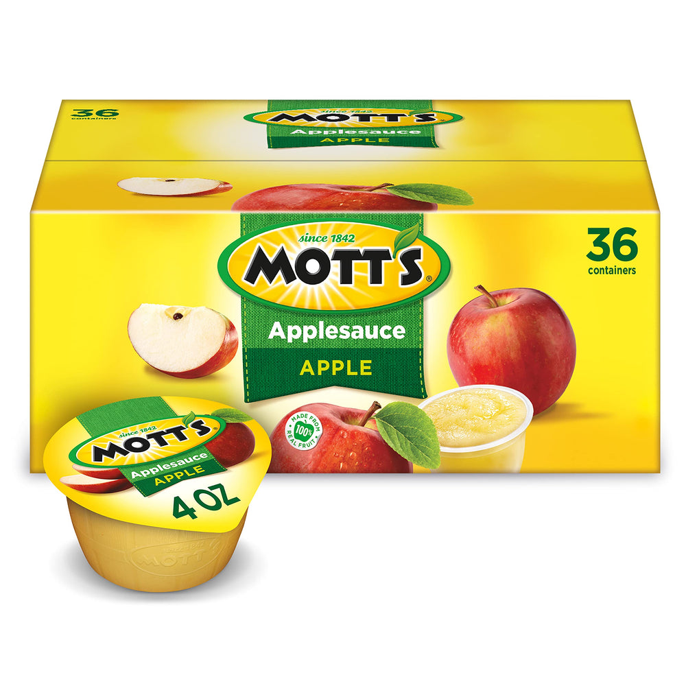 Mott's front packaging showing 36-count convenience and easy storage