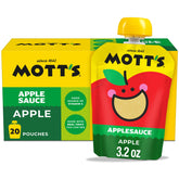 Mott's clear front pouch showing real applesauce and convenient grab-and-go use