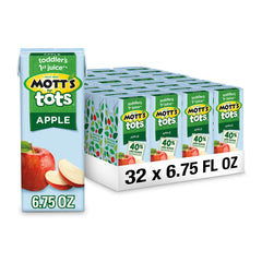 Mott's For Tots front packaging showing box design and toddler-friendly appeal