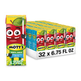 Mott's front packaging 6.75 fl oz box showing brand and flavor, convenient portioning
