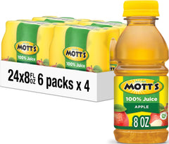 Mott's front packaging showing 8oz bottle and clear branding for convenience