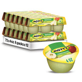Mott's front packaging showing 72-count pear applesauce cups, convenient bulk supply