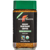 Mount Hagen front jar showing organic decaf label and compact packaging benefit