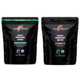Mount Hagen front pouch caffeinated showing branding and benefits