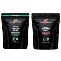 Mount Hagen front pouch caffeinated showing branding and benefits