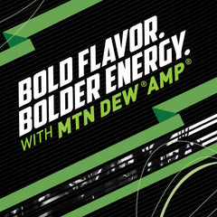 Mountain Dew AMP can in hand outdoors showing portable energy for active days