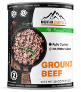 MOUNTAIN ESSENTIALS front packaging showing 28 oz can and ready-to-eat benefit