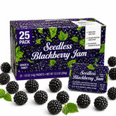 Movelo front view of 25-count jam cups showing convenient packaging and portion control