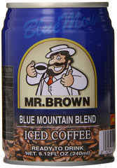 Mr. Brown front can view showing Blue Mountain flavor and ready-to-drink convenience