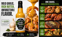 Mr.Buttermans pouring over shrimp to boost seafood flavor and visual appeal benefit