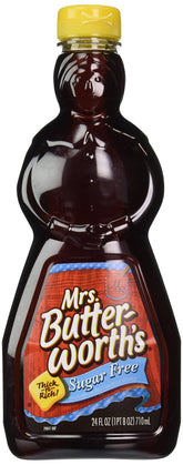 Mrs. Butterworth's front packaging four-pack 24-ounce bottles showing label and shelf-ready design