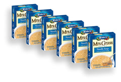 Mrs. Grass front packaging showing six 4.2 oz boxes and quick meal benefit