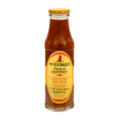 MRS H.S.BALL'S front jar showing peach chutney and brand, great pantry staple