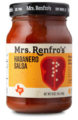 Mrs. Renfro's label close-up highlighting ingredients and Texas-style appeal
