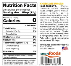 Mrs Taste label close-up highlighting ingredients and diet-friendly benefits