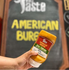 Mrs Taste sauce on spoon showing creamy texture and fiber-based thickness benefit