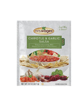 Mrs. Wages front package showing chipotle and garlic salsa mix for quick homemade salsa