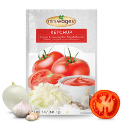 Mrs. Wages front pouch showing product branding and packet details for easy use