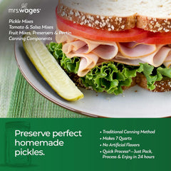 Mrs. Wages pickles in bowl served with burger adding tangy crunch benefit