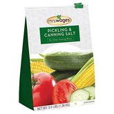 Mrs. Wages pickling salt front packaging showing 48-oz container and clear labeling, helps accurate recipe use