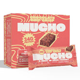 Mucho front packaging showing chocolate chip crisp flavor and convenience